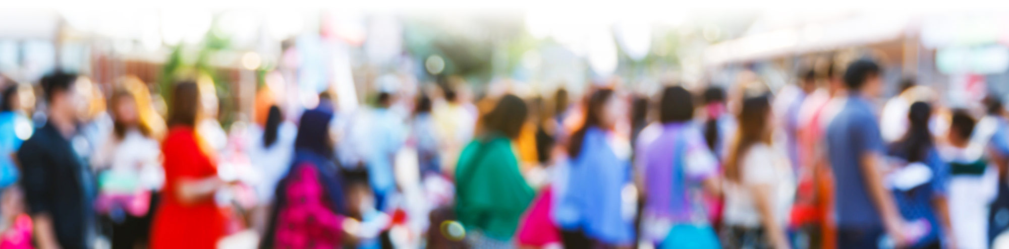 Blurred crowd of people at a festival